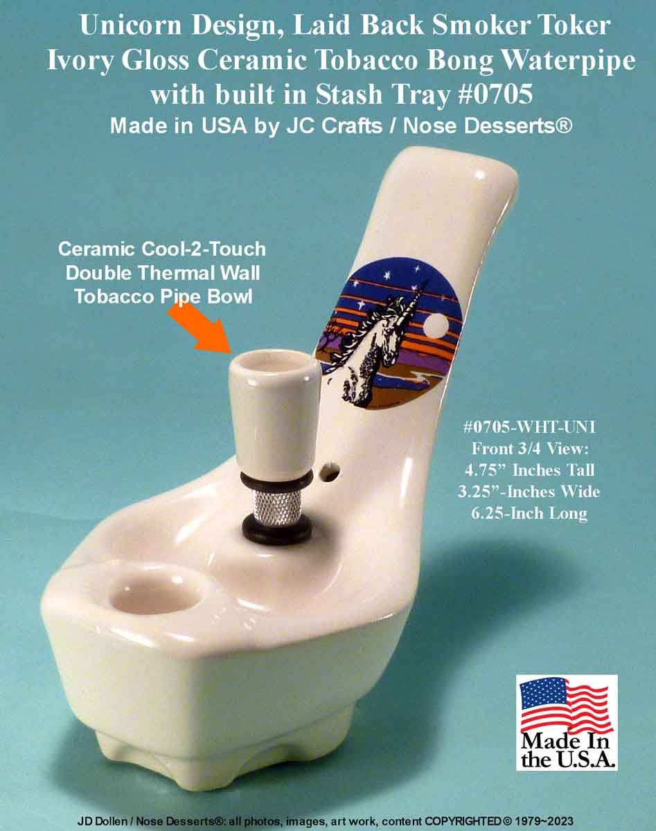 Classic Vintage Reproduction of 1970's JACPA Water-Pipe's, Cannabis Street Style, Bent Neck White Ceramic Glass Vase Tobacco Bong Water Pipe - FREE SHIPPING!