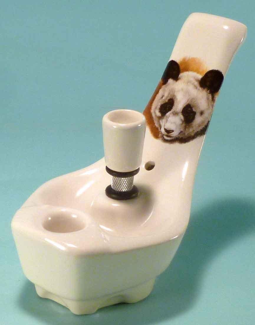 Classic Vintage Reproduction of 1970's JACPA Water-Pipe's, Cannabis Street Style, Bent Neck White Ceramic Glass Vase Tobacco Bong Water Pipe - FREE SHIPPING!