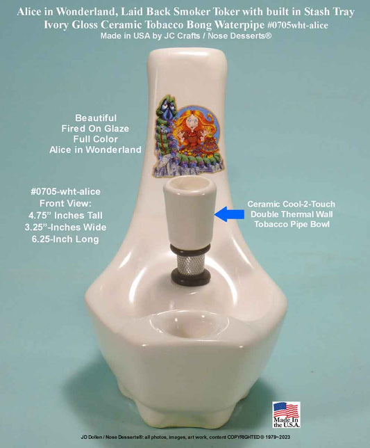 Classic Vintage Reproduction of 1970's JACPA Water-Pipe's, Cannabis Street Style, Bent Neck White Ceramic Glass Vase Tobacco Bong Water Pipe - FREE SHIPPING!