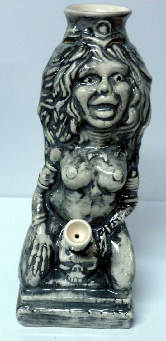 Classic Vintage Reproduction of 1970's Rumph Style Goddess Mona Sorceress, Ceramic Glass Tobacco Bong Water Pipe - FREE SHIPPING!
