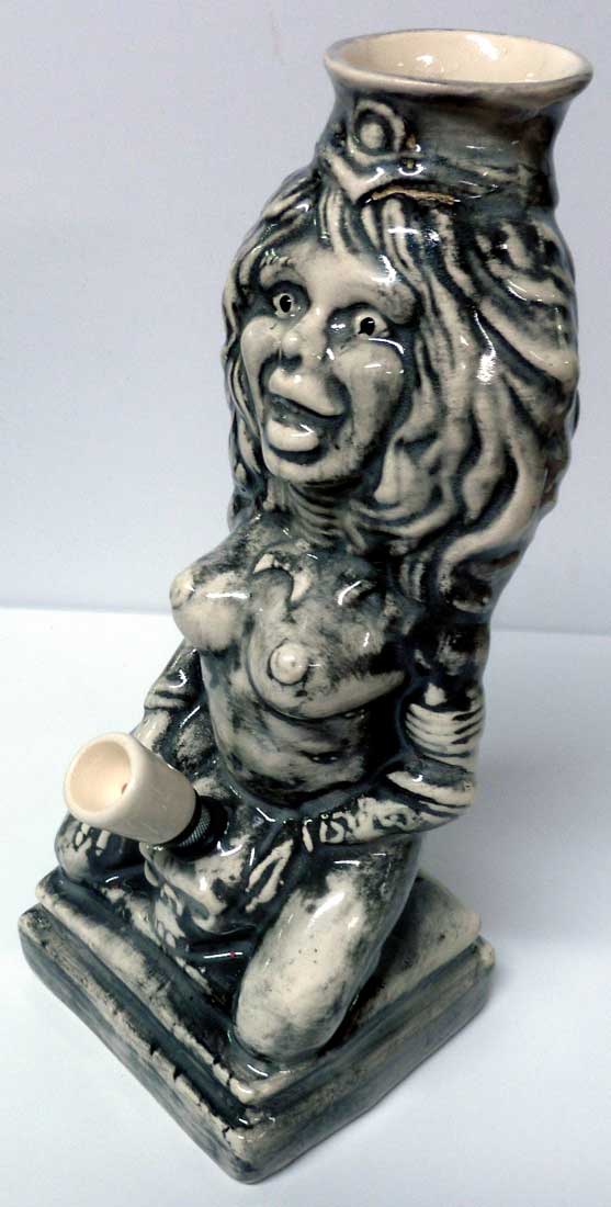 Classic Vintage Reproduction of 1970's Rumph Style Goddess Mona Sorceress, Ceramic Glass Tobacco Bong Water Pipe - FREE SHIPPING!