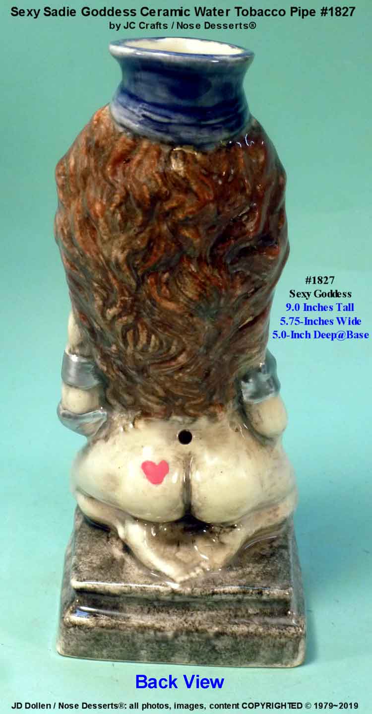 Classic Vintage Reproduction of 1970's Rumph Style Goddess Mona Sorceress, Full Color Hand Decorated, Ceramic Glass Hookah Tobacco Bong Water Pipe - FREE SHIPPING!