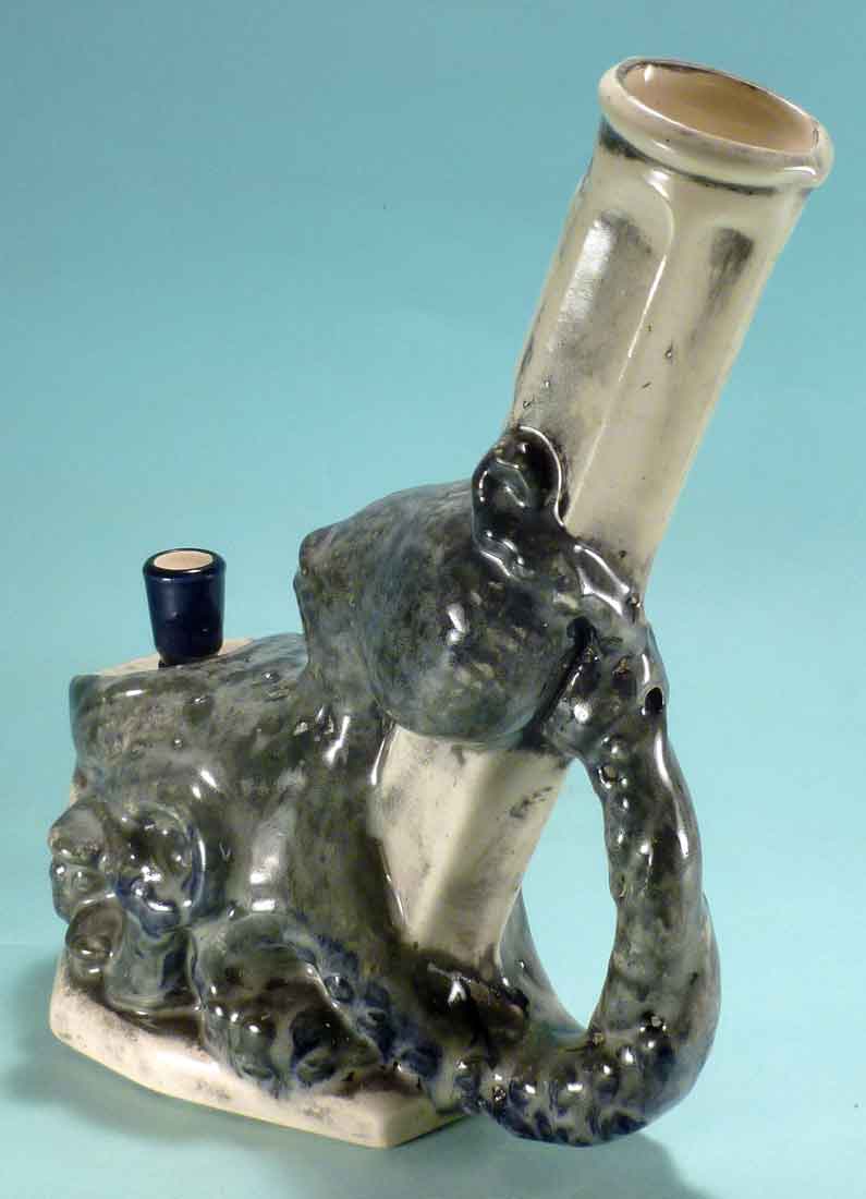 Davey Jones Locker, Octopus with Human Skull, Ceramic Glass Tobacco Hookah Bong Water Pipe USA - FREE SHIPPING!
