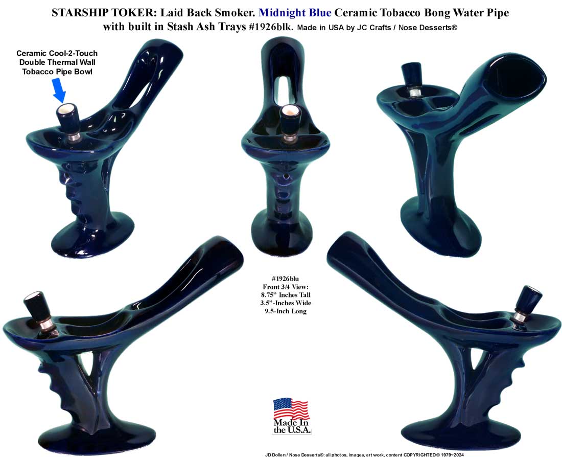 American Classic, 1978 TOKE International "STARSHIP", Star-Trek Style, Tobacco Bong Water Pipe Ceramic Glass, FREE SHIPPING!