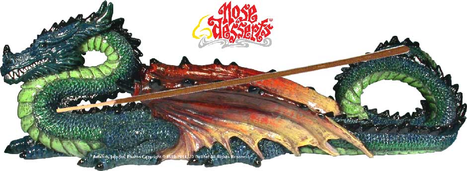 Asian Crouching Fire Dragon Fantasy Wonderland Incense Burner Ash-Catcher, FREE SHIPPING!