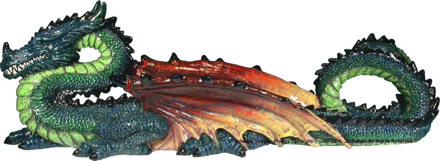 Asian Crouching Fire Dragon Fantasy Wonderland Incense Burner Ash-Catcher, FREE SHIPPING!