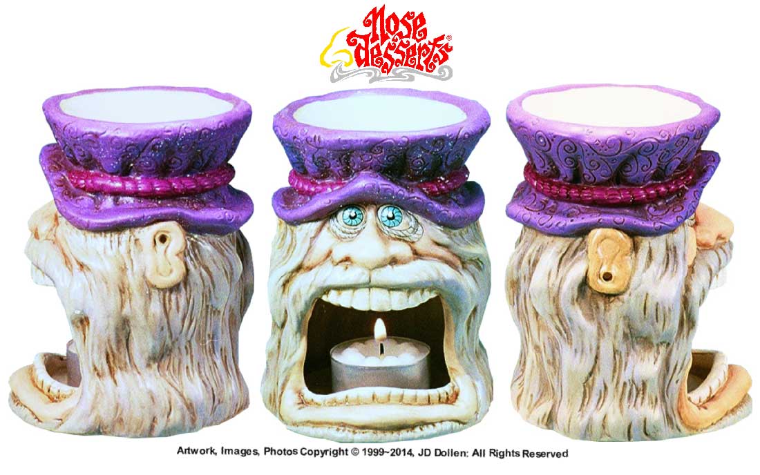 Hippie Dude Big Mouth Magic Wizard Fragrance Oil Diffuser Burner by Nose Desserts® USA, FREE SHIPPING!
