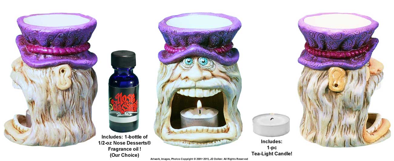 Hippie Dude Big Mouth Magic Wizard Fragrance Oil Diffuser Burner by Nose Desserts® USA, FREE SHIPPING!