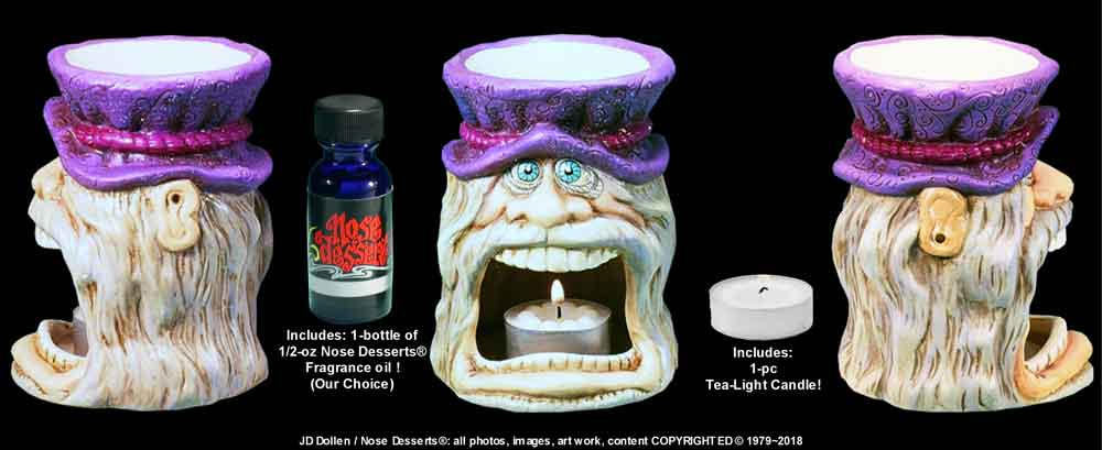 Hippie Dude Big Mouth Magic Wizard Fragrance Oil Diffuser Burner by Nose Desserts® USA, FREE SHIPPING!