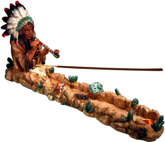 American Peace Pipe Smoking Chief Incense Stick and Cone Burner Ash-catcher by Nose Desserts®, FREE SHIPPING!