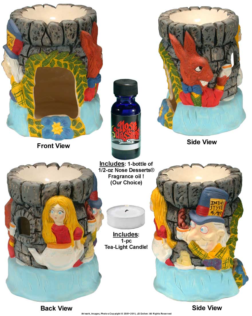 Alice and Mad Hatter Wonderland Tea Party, Fragrance Oil Diffuser Burner #32850-03 by Nose Desserts® - FREE SHIPPING!