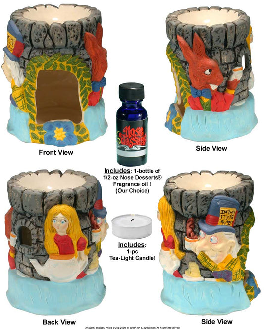 Alice and Mad Hatter Wonderland Tea Party, Fragrance Oil Diffuser Burner #32850-03 by Nose Desserts® - FREE SHIPPING!