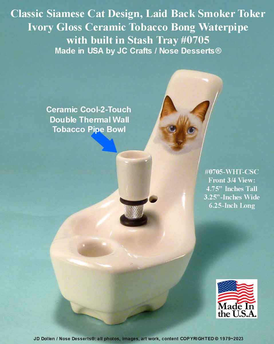 Classic Vintage Reproduction of 1970's JACPA Water-Pipe's, Cannabis Street Style, Bent Neck White Ceramic Glass Vase Tobacco Bong Water Pipe - FREE SHIPPING!