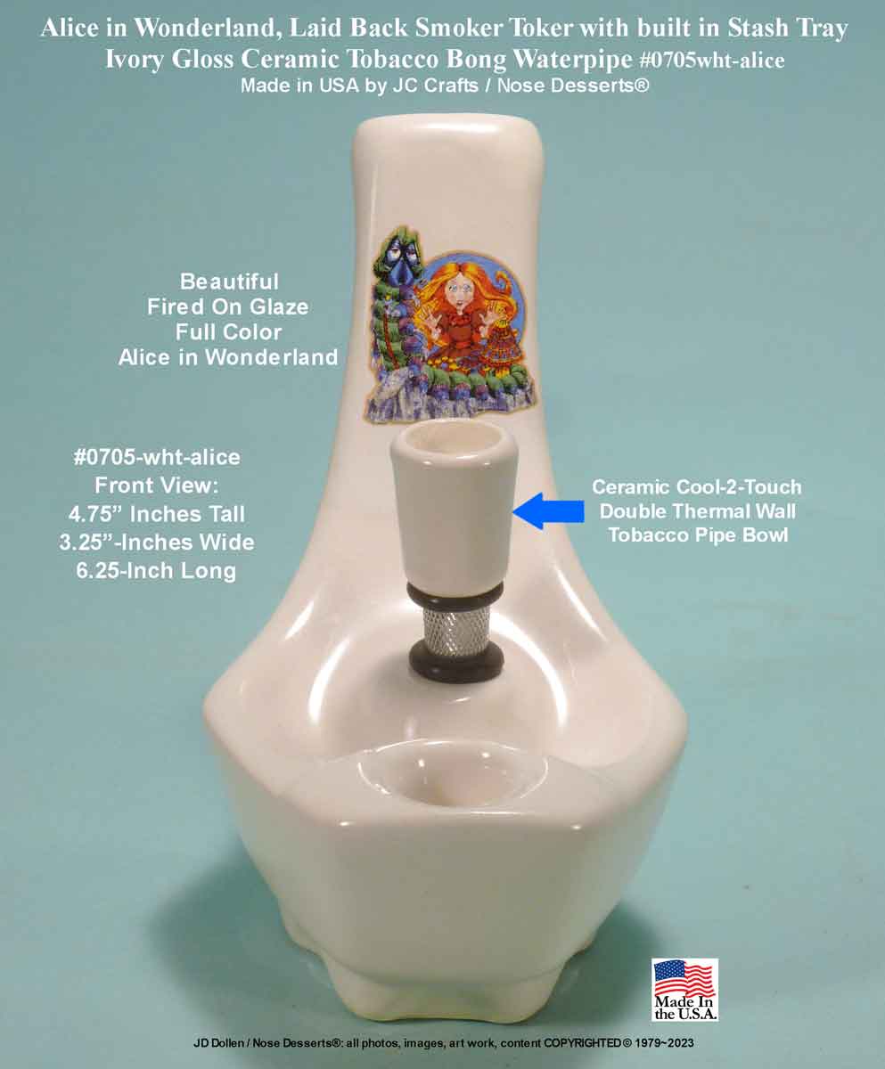 Classic Vintage Reproduction of 1970's JACPA Water-Pipe's, Cannabis Street Style, Bent Neck White Ceramic Glass Vase Tobacco Bong Water Pipe - FREE SHIPPING!