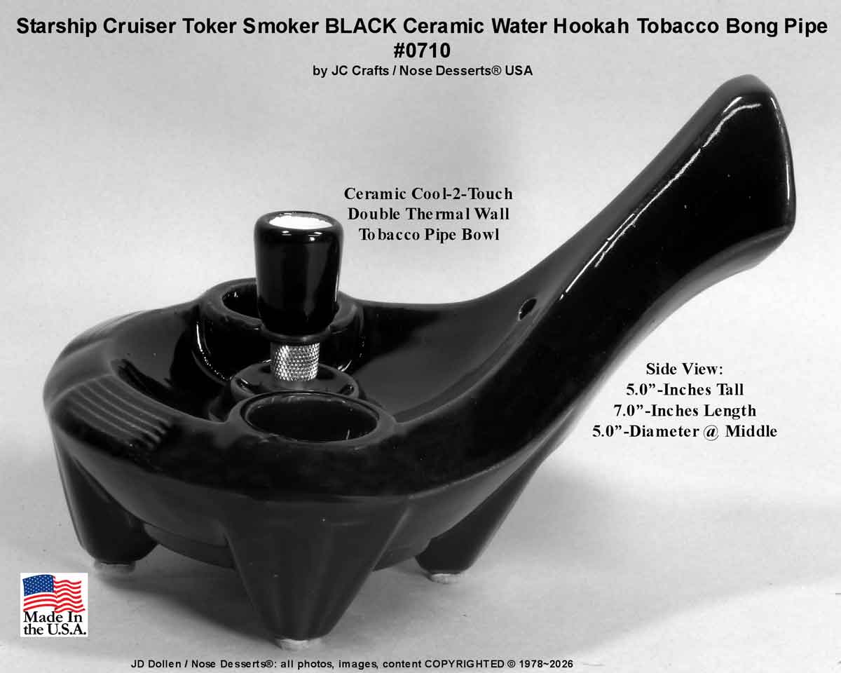 Classic Vintage Style 1978 STARSHIP ENTERPRISE Tobacco Bong Water pipe BLACK Ceramic Glass - FREE SHIPPING! (Copy)