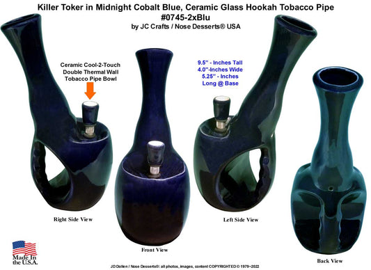 Classic Vintage Reproduction, Old School Big Hit - KILLER - Toke International Tobacco Bong Waterpipe Ceramic Glass - FREE SHIPPING!