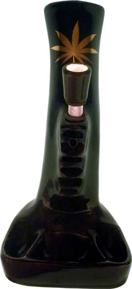 Vintage Classic Toke Smoke Scope Tobacco Bong Hookah Water Pipe Black Ceramic Glass USA