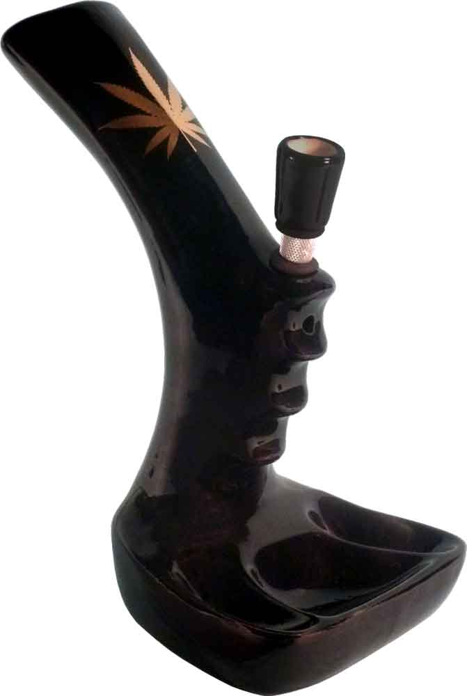 Vintage Classic Toke Smoke Scope Tobacco Bong Hookah Water Pipe Black Ceramic Glass USA