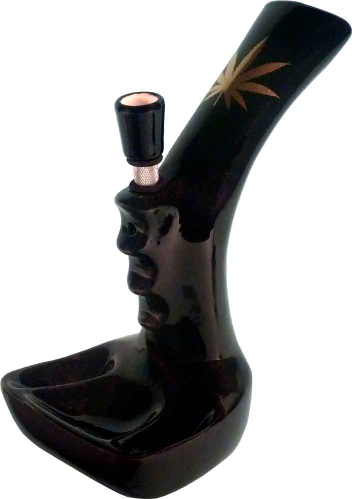 Vintage Classic Toke Smoke Scope Tobacco Bong Hookah Water Pipe Black Ceramic Glass USA