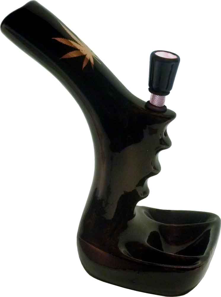 Vintage Classic Toke Smoke Scope Tobacco Bong Hookah Water Pipe Black Ceramic Glass USA