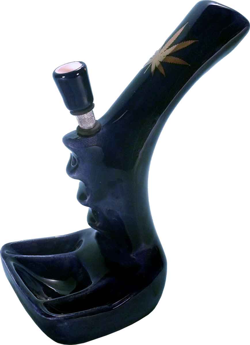 Vintage Classic Toke Smoke Scope Tobacco Bong Hookah Water Pipe Midnight Blue Ceramic Glass USA
