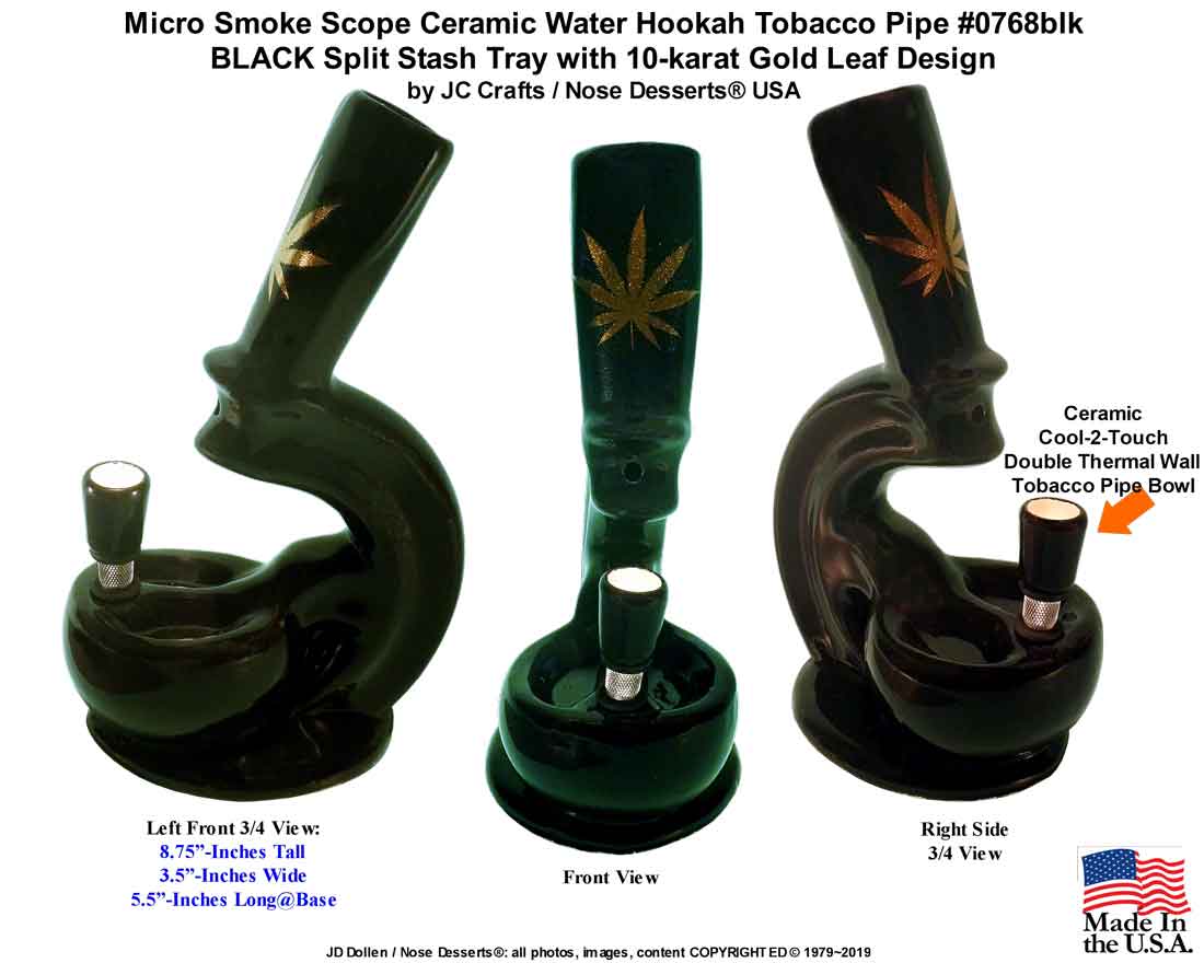 #0768SE: Vintage Classic 'Toke International' Style Micro Scope, Ceramic Glass, Tobacco Bong Water Pipe, Made in USA, FREE SHIPPING!