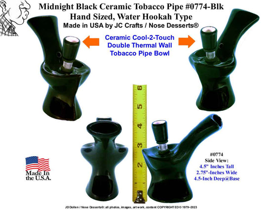 #0774: Classic Vintage 1970's Reproduction, Personal Smoker, Tobacco Bong Water Pipe Hookah Ceramic Glass  #0774 Series - FREE SHIPPING!