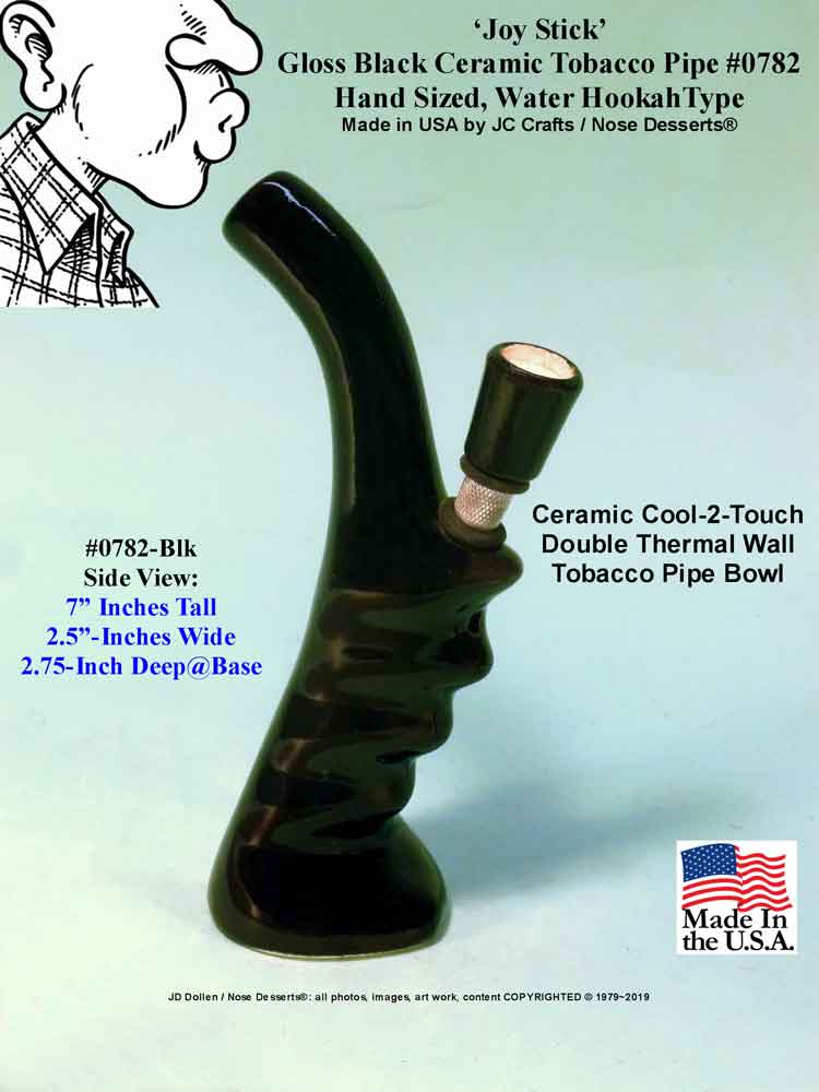 #0782: Classic Vintage 1970's Reproduction, Personal Smoker, Tobacco Bong Water Pipe Hookah Ceramic Glass  #0782 Series - FREE SHIPPING!