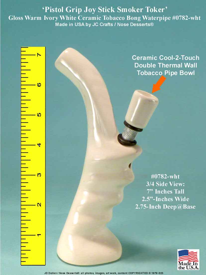 #0782: Classic Vintage 1970's Reproduction, Personal Smoker, Tobacco Bong Water Pipe Hookah Ceramic Glass  #0782 Series - FREE SHIPPING!