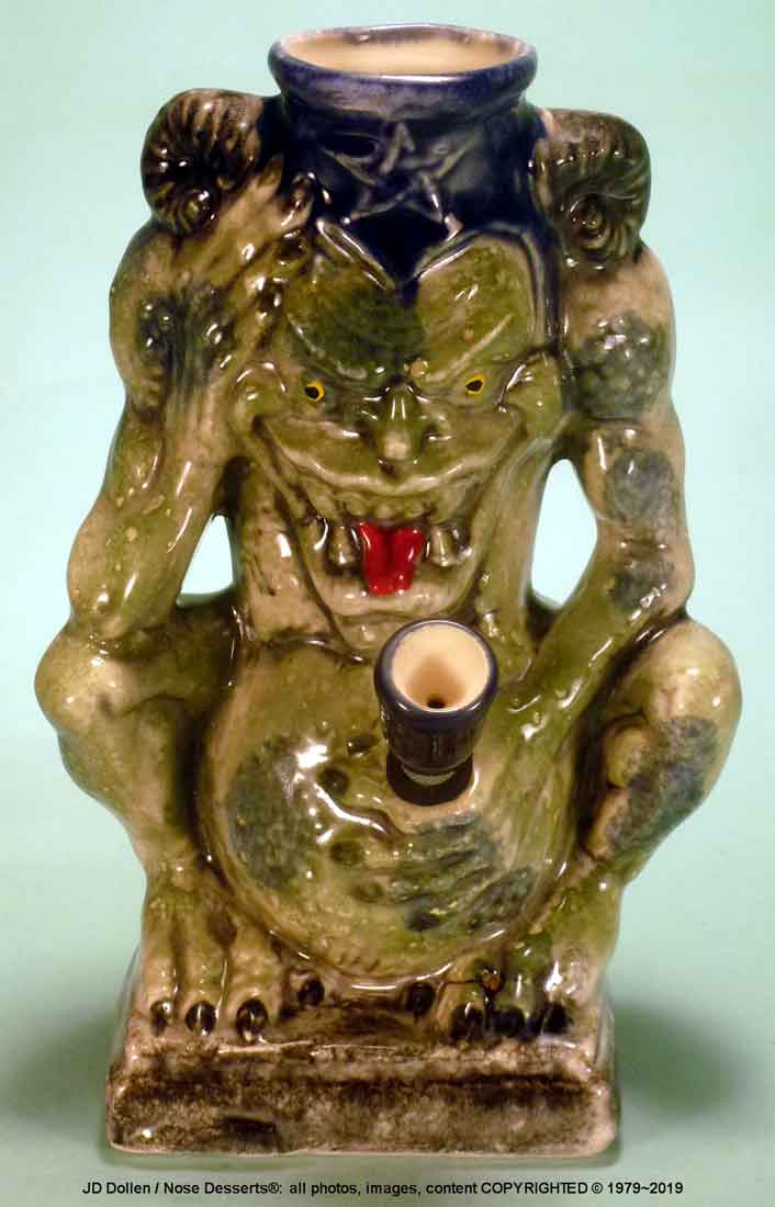 Classic Vintage Reproduction of Rumph Style, Demon Monster Fantasy Gremlin, Ceramic Glass Water Hookah Tobacco Bong Pipe - FREE SHIPPING!