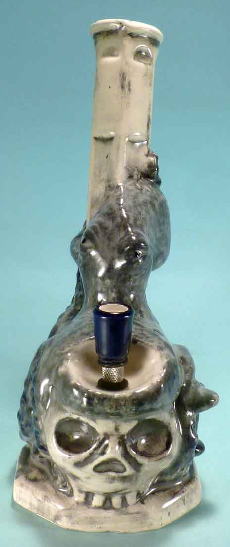 Davey Jones Locker, Octopus with Human Skull, Ceramic Glass Tobacco Hookah Bong Water Pipe USA - FREE SHIPPING!