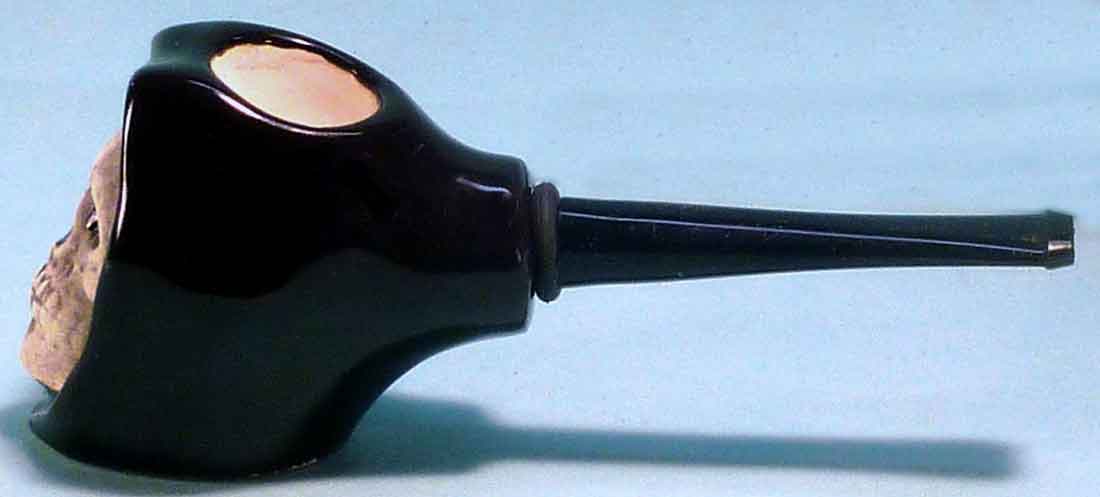 Classic Vintage Reproduction of Wicked Grim Reaper Skull Toker, Tobacco Pipe Ceramic Glass Ice Cube Predator Made in USA, FREE SHIPPING!