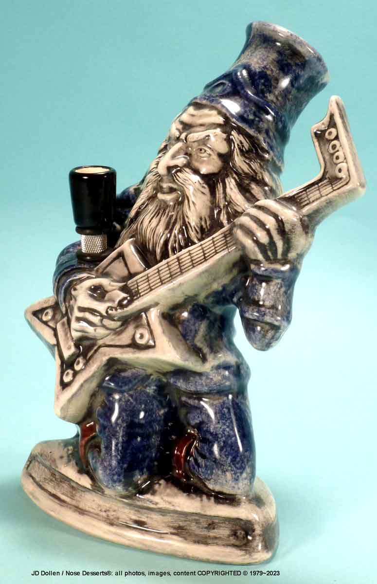 #1866: Classic Vintage 1970's Reproduction, Magic Wizard Rocking Guitar Sculpted Ceramic Glass Rumph Tobacco Bong Water Pipe - FREE SHIPPING!