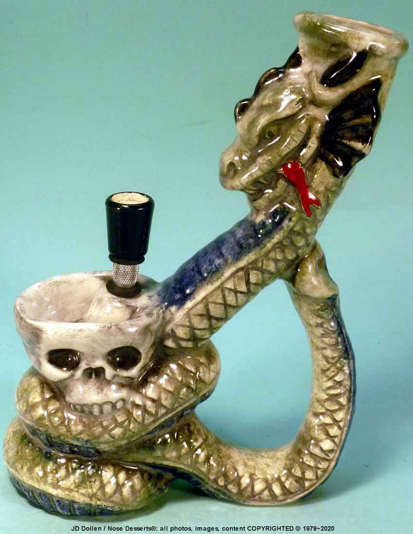 Magic Fantasy Dragon Skull, Ceramic Glass Rumph Tobacco Bong Water Hookah Pipe #1875 USA - FREE SHIPPING!