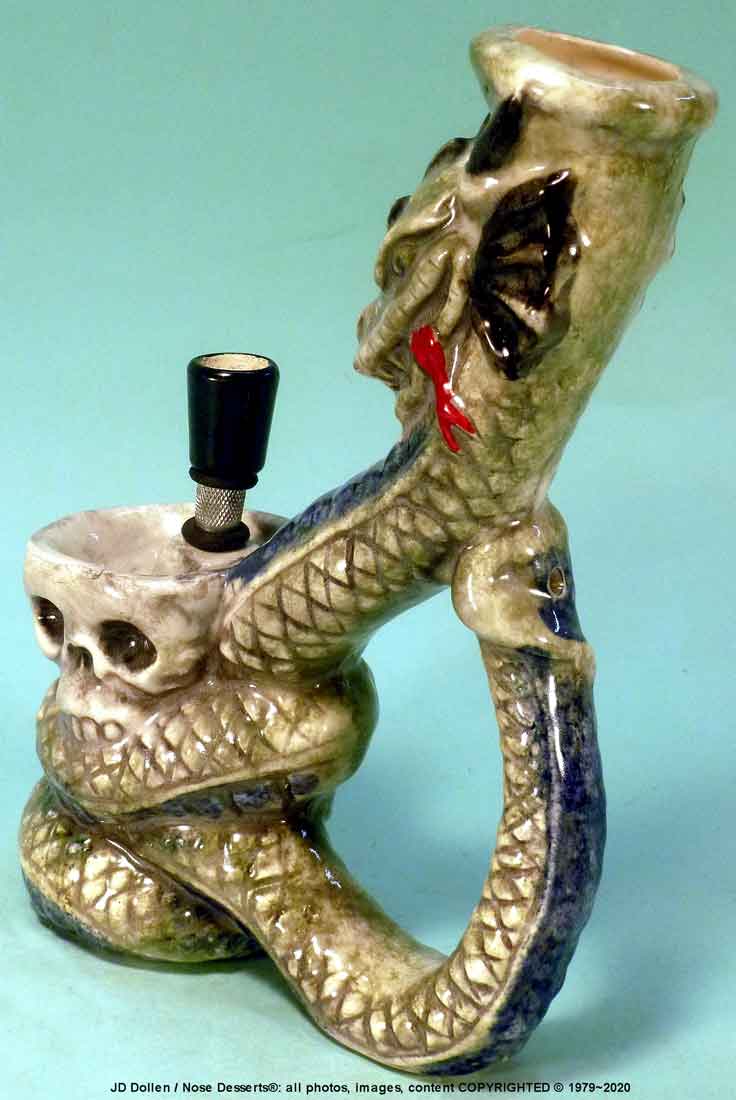 Magic Fantasy Dragon Skull, Ceramic Glass Rumph Tobacco Bong Water Hookah Pipe #1875 USA - FREE SHIPPING!