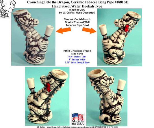 Classic Vintage Style 1970's, Pete The Dragon, Ceramic Tobacco Water Bong Hookah Pipe Rumph - FREE SHIPPING!