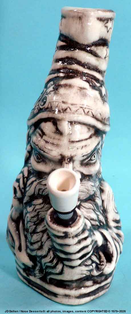 Classic Vintage Reproduction of Rumph Style, Magic Merlin Wizard SPECIAL EDITION Ceramic Glass Tobacco Bong Water Pipe, Made in USA, FREE SHIPPING!