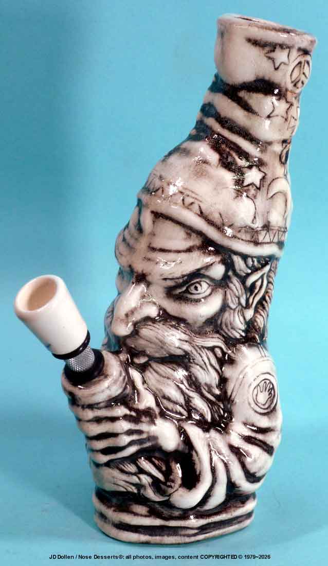 Classic Vintage Reproduction of Rumph Style, Magic Merlin Wizard SPECIAL EDITION Ceramic Glass Tobacco Bong Water Pipe, Made in USA, FREE SHIPPING!