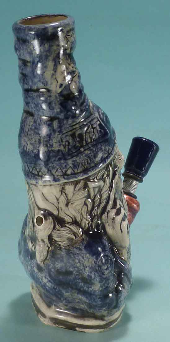 Classic Vintage Reproduction of Rumph Style, Magic Merlin Wizard Ceramic Glass Tobacco Bong Water Pipe, Made in USA, FREE SHIPPING!