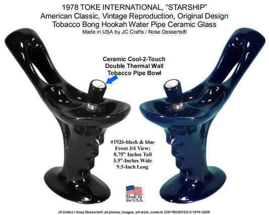American Classic, 1978 TOKE International "STARSHIP", Star-Trek Style, Tobacco Bong Water Pipe Ceramic Glass, FREE SHIPPING!