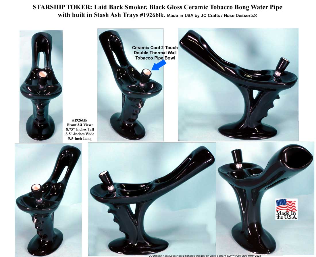 American Classic, 1978 TOKE International "STARSHIP", Star-Trek Style, Tobacco Bong Water Pipe Ceramic Glass, FREE SHIPPING!