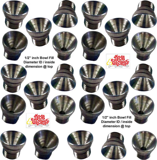 #1996: Aluminum Water-Pipe Parts,  25-pieces of Funnel 1 Hit Metal Bowl Part Tobacco Bong Hookah Ceramic Glass, - FREE SHIPPING!