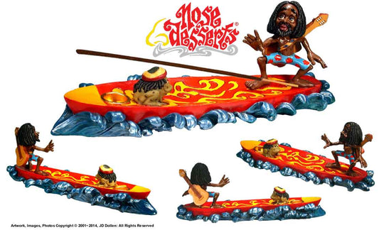 Surfing Rasta Dude-Magic Rasta Frog Stick + Cone Incense Ash-catcher Burner, FREE SHIPPING!