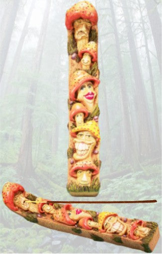 Magic Mushroom Family Fantasy Forest Wonderland Stick Incense Ash-catcher - Burner by Nose Desserts, FREE SHIPPING!