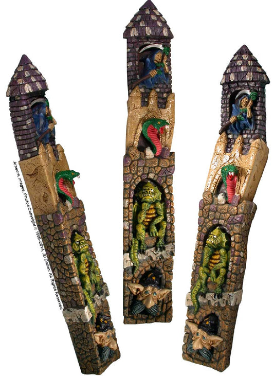 Magic Wizard Gargoyle Fantasy Castle Stick Incense Ash-Catcher Burner USA, FREE SHIPPING!