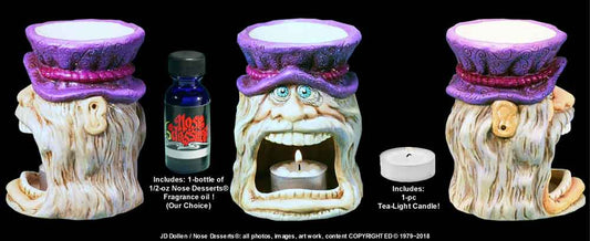 Hippie Dude Big Mouth Magic Wizard Fragrance Oil Diffuser Burner by Nose Desserts® USA, FREE SHIPPING!