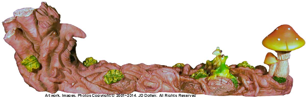 Magic Wizard and Tree Frogs Psychedelic Mushroom Garden Stick + cone Incense burner #2875 USA, FREE SGIPPING!