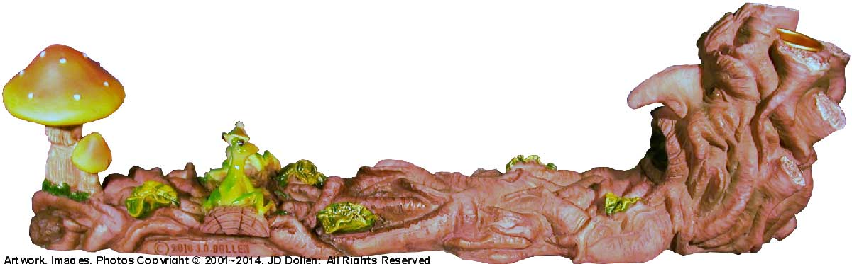 Magic Wizard and Tree Frogs Psychedelic Mushroom Garden Stick + cone Incense burner #2875 USA, FREE SGIPPING!