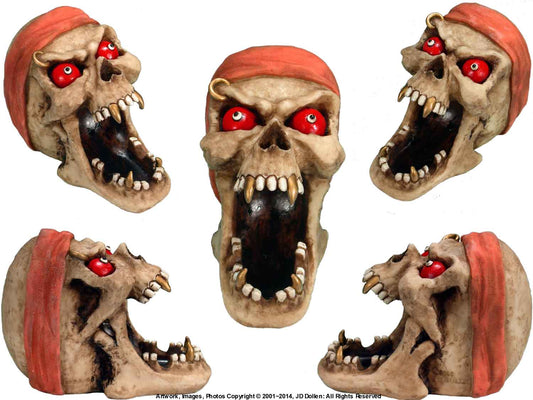 #0400-2894-06: Halloween Voodoo Demon Devil Vampire Tribal Pirate Skull - Open Mouth - Small Ashtray Candy Dish, FREE SHIPPING!
