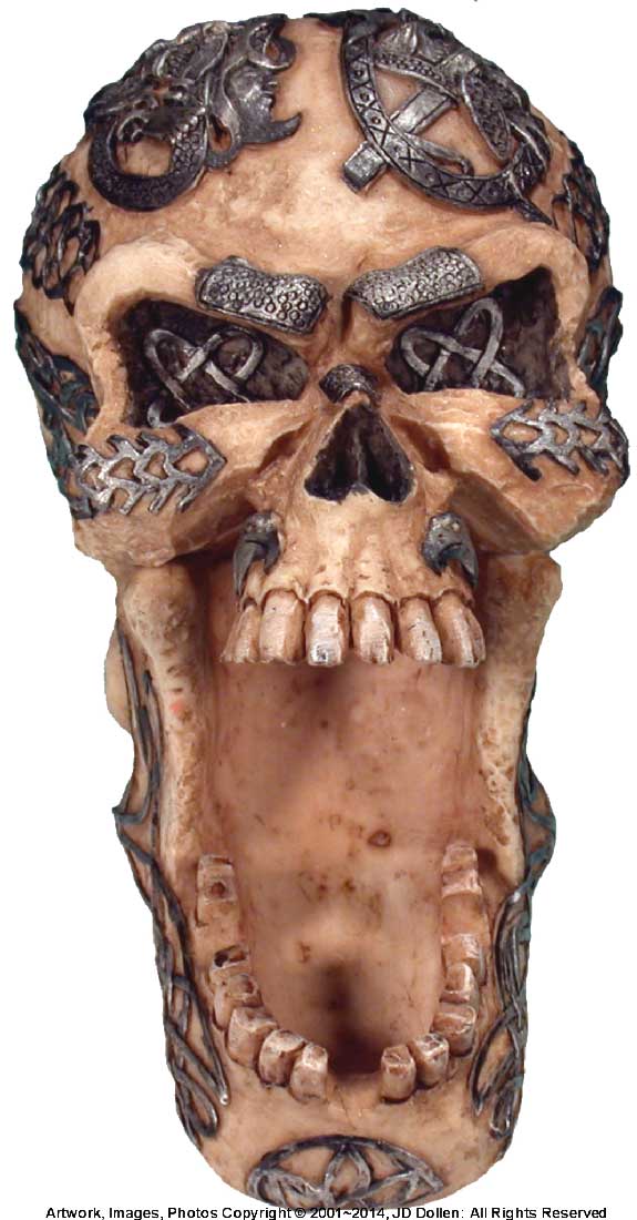 #0400-2894-08: Halloween Voodoo Demon Devil Vampire Tribal Tattoo Celtic Skull - Open Mouth - Small Ashtray Candy Dish, FREE SHIPPING!